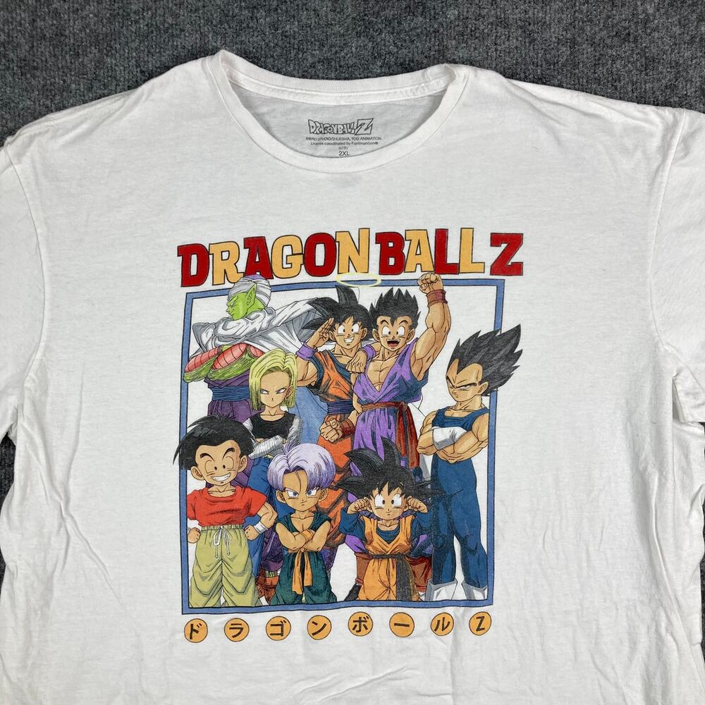 Dragon Ball Z T-Shirt Mens Size‎ 2XL White Graphic Anime Crewneck Tee Goku